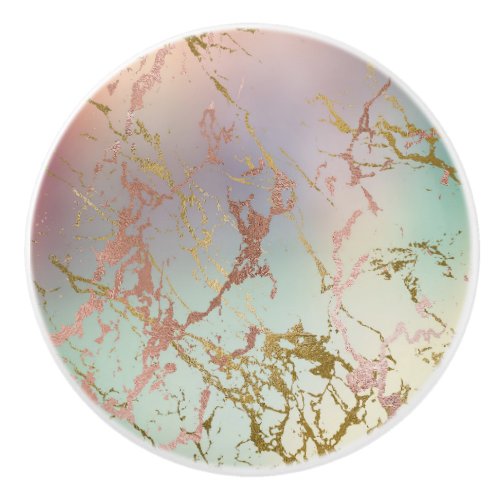 Elegant Marble  Copper Sage Mint Green Rose Gold Ceramic Knob