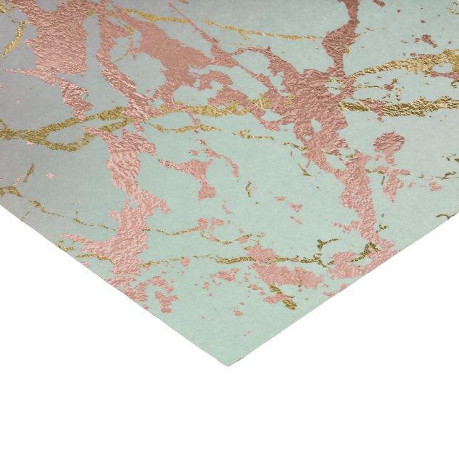 Elegant Marble, Copper Sage Mint Green Rose Gold Wrapping Paper