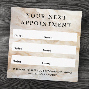 Elegant marble custom logo square appointment card