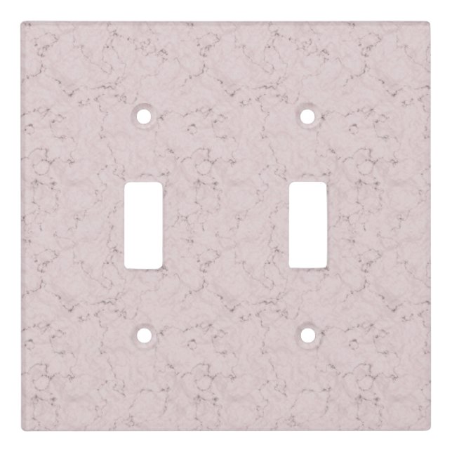 Elegant Marble Design Blush Pink Gray Light Switch Cover (Front)