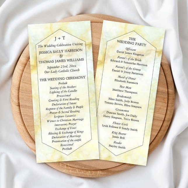 Elegant Marble Effect Wedding Program (Creator Uploaded)