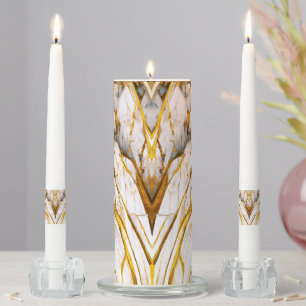Elegant Marble Evolution 2 -white and gold- Unity Candle Set