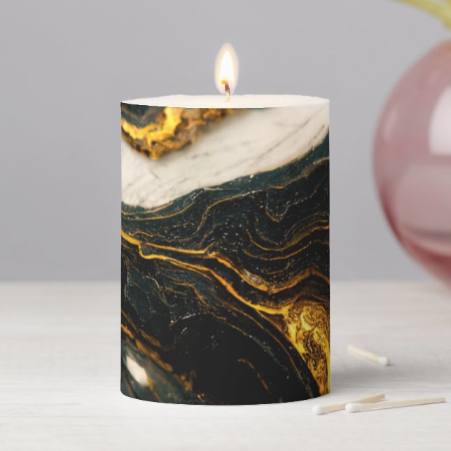 Elegant Marble Evolution 5 Pillar Candle (In Situ)