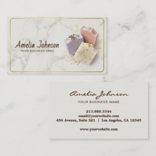 Elegant Marble Floral Handmade Soap Gold           Business Card