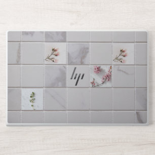 Elegant Marble & Floral Laptop Skin