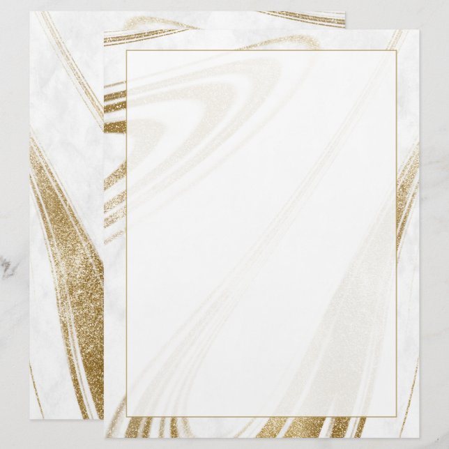 Elegant Marble Gold Letterhead (Front/Back)