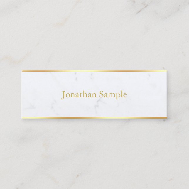 Elegant Marble Gold Name Template Modern Trendy Mini Business Card (Front)
