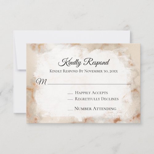 *~* Elegant Marble Gold Vein AR2 Wedding RSVP 