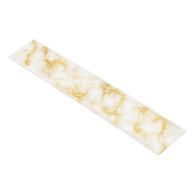Elegant Marble - Gold White Ruler (Angled)