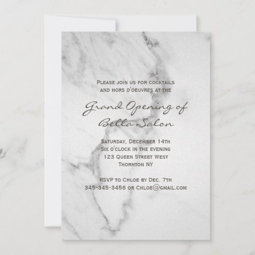 Elegant Marble Grand Opening Invitation