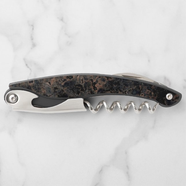 Elegant Marble Housewarming Pattern Waiter's Corkscrew (Front)
