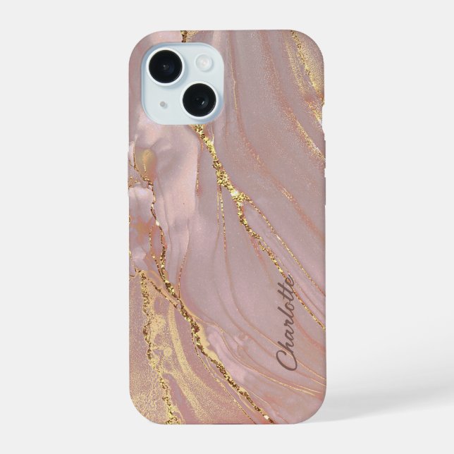 elegant marble iPhone 15 case (Back)