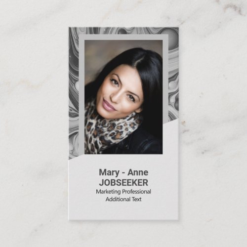Elegant Marble Job Seeker Classy Creative Gray Business Card