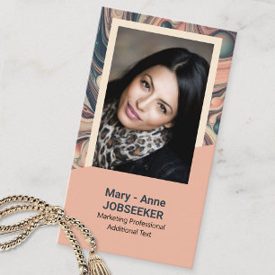 Elegant Marble Job Seeker Classy Vintage Pink Business Card