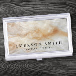 Elegant marble look personalized name business card case<br><div class="desc">Elegant business card holder featuring your name and title on a printed marble look background</div>