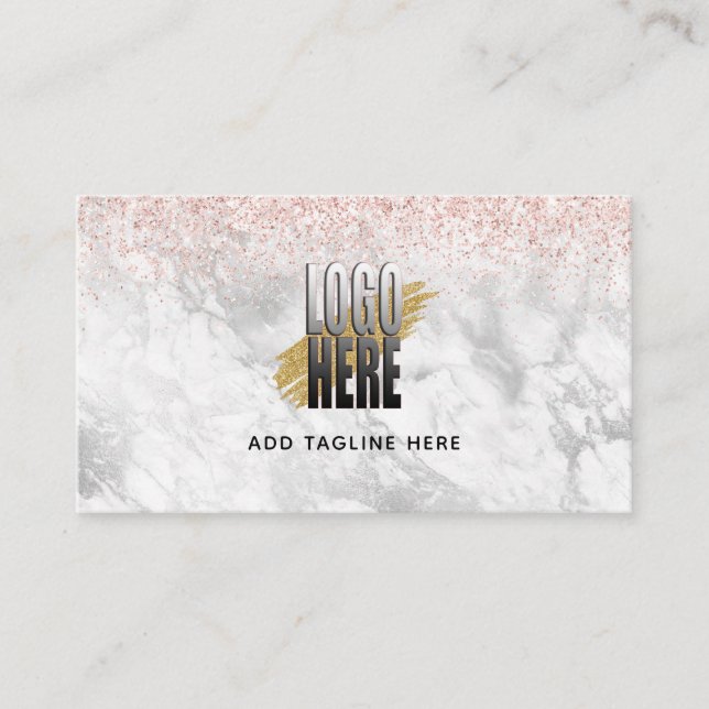 Elegant Marble Loyalty Card l Logo Salon Stylist (Front)