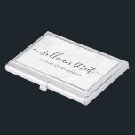 Elegant Marble Minimalist Script Jewelry Boutique Business Card Case<br><div class="desc">Brand your jewelry business with this marble design that can be personalized with your business name in a hand lettered font.</div>