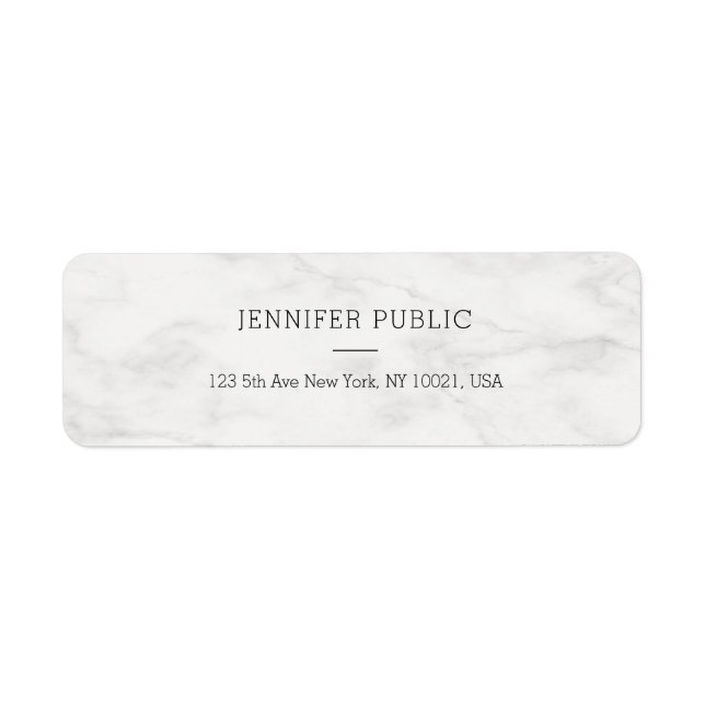 Elegant Marble Modern Simple Template Personalized Label (Front)