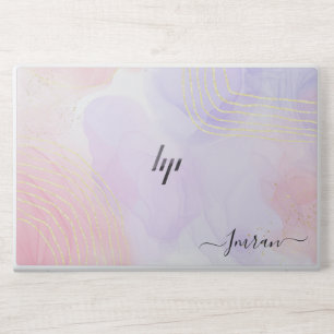 Elegant Marble monogram name HP Laptop Skin