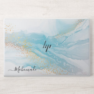 Elegant Marble monogram name, HP Laptop Skin