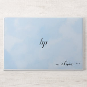 Elegant Marble monogram name HP Laptop Skin
