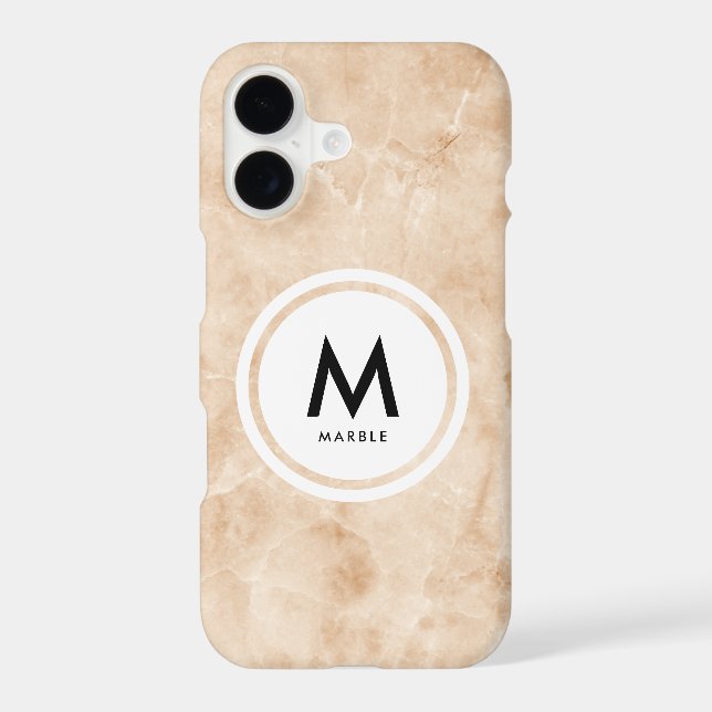 Elegant Marble Monogram- Rock Texture Case-Mate iPhone Case (Back)