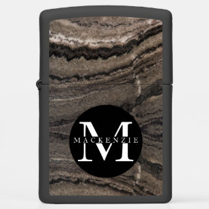 Elegant Marble Monogrammed Zippo Lighter