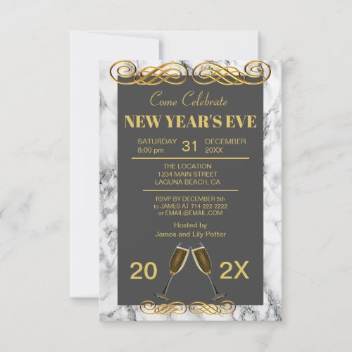 Elegant Marble New Years Party