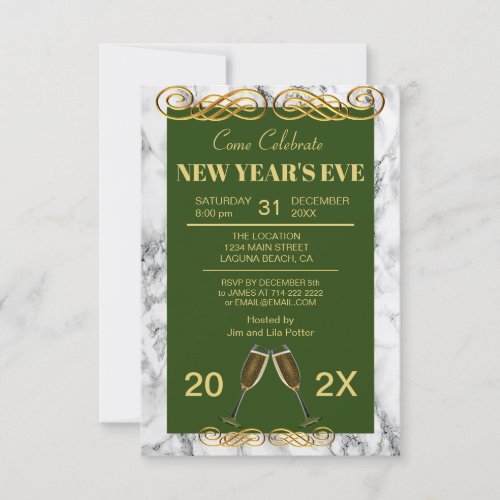 Elegant Marble New Years Party