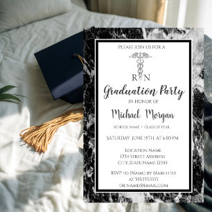 Elegant Marble , Nurse Graduation Party Invitation