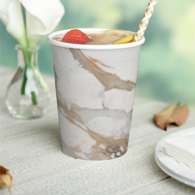 Elegant Marble Pattern Paper Cup (Insitu)