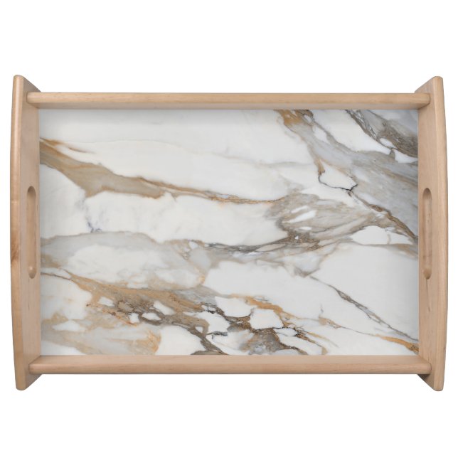 Elegant Marble Pattern Serving Tray - Stylish Home (Front)