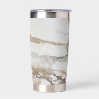 Elegant Marble Pattern Travel Mug & Thermal Tumble Insulated Tumbler