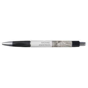 Elegant Marble Pattern with Your Name Pen