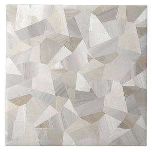 Elegant Marble Polygon Mosaic Pattern Ceramic Tile