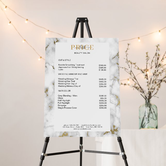Elegant Marble Price List  Foam Board (In Situ (Stand))