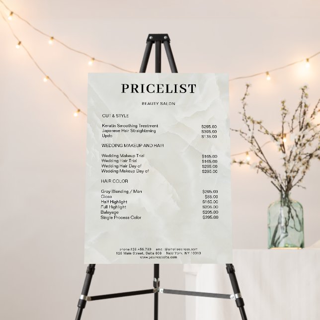 Elegant Marble Price List  Foam Board (In Situ (Stand))