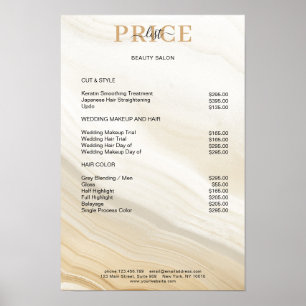 Elegant Marble Price List Poster