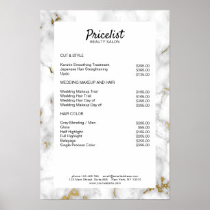 Elegant Marble Price List Poster