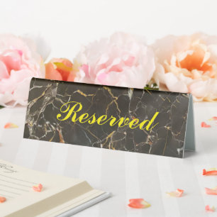 Elegant Marble Reserved  Table Tent