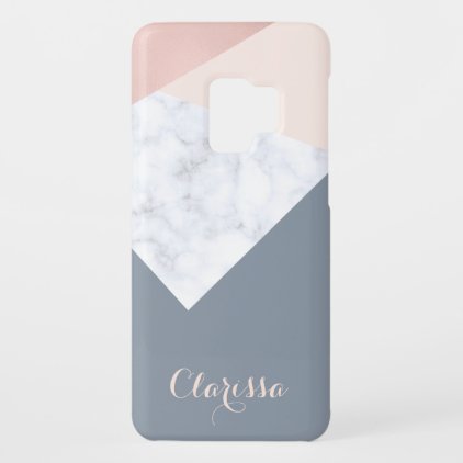 elegant marble rose gold grey beige geometric Case-Mate samsung galaxy s9 case