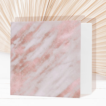 Elegant Marble Rose Gold Look 3 Ring Binder by amoredesign at Zazzle