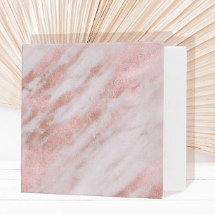 elegant marble rose gold look 3 ring binder