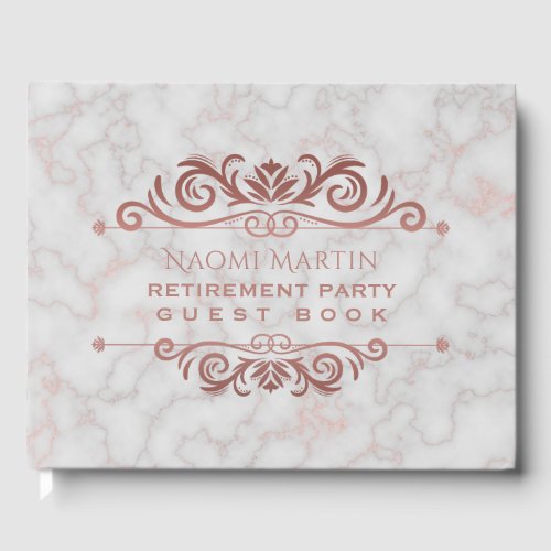 Elegant Marble Rose Gold Retirement Party