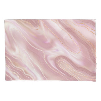 Elegant marble: rose gold texture pillow case