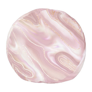 Elegant marble: rose gold texture pouf