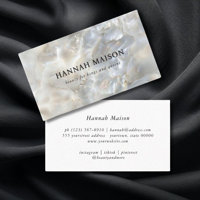 Elegant, Marble, Salon Business Card (Elegant, Marble, Salon Business Card)