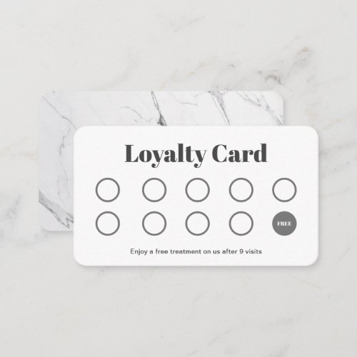 Elegant Marble Salon Customer Loyalty Punch Card