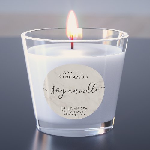 Elegant Marble Soy Candle Label