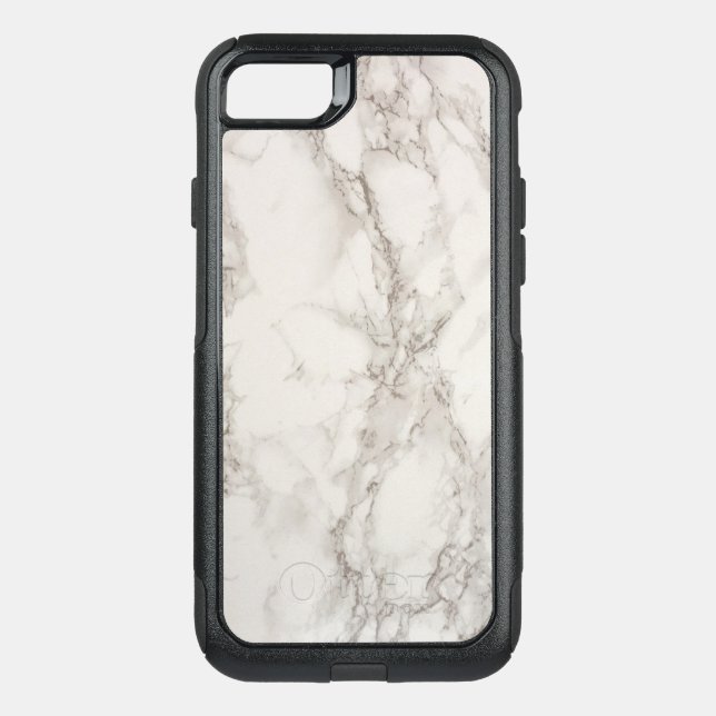 Elegant Marble Stone Black and White Otterbox iPhone Case (Back)